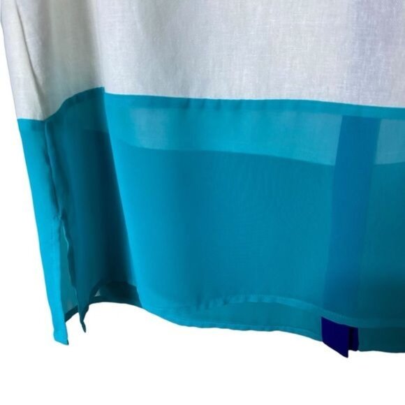 Jaclyn Smith Womens Linen Tunic Button Down Size XL Beachy Color Block L… - Picture 4 of 9